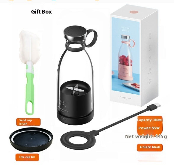 Black gift set with brush, lid & cable