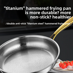 Titanium frying pan showing uncoated cooking surface