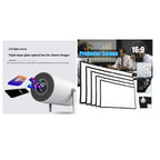 HY300 projector bundle with 16:9 projector screen accessory set