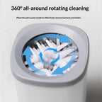 Automatic pet paw cleaner 360° all-around rotating brush cleaning action