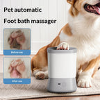 Automatic pet paw cleaner before and after results on dog paw – clean paw comparison