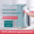 Automatic touchless soap dispenser showing sensor dispensing